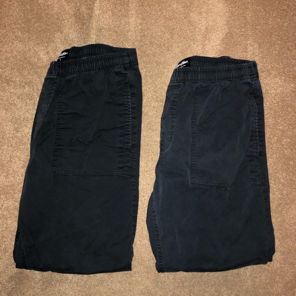 2 Pairs. Shaka Wear Garment Dye Twill Joggers. Size XL. Black Color.